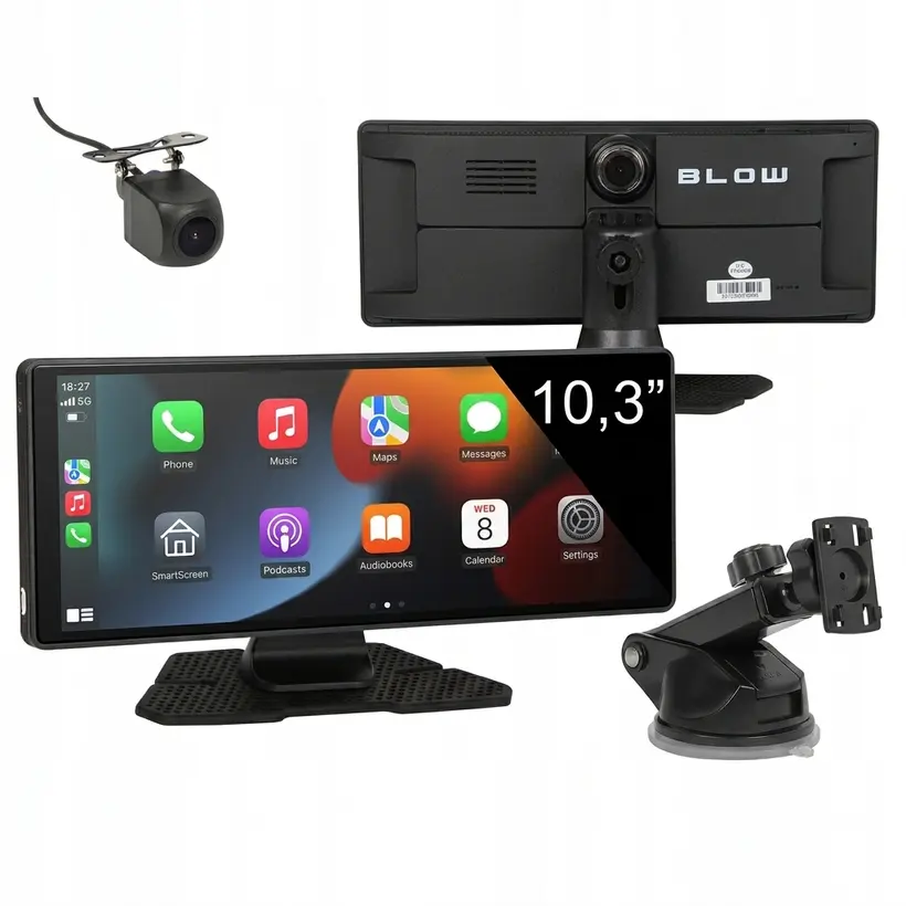 Stacja Multimedialna BLOW CarPlay 5.0 10,3″ bezprzewodowa, wideorejestrator, kamera cofania, Android Auto, Mirror Link, ujęcie 1