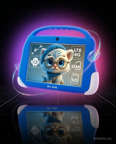 BLOW KidsTAB8 tablet dla dzieci 8 cali 4G, 4/64 GB, Android 12, niebieskie etui, kontrola rodzicielska BLOW KidsTAB8 tablet dla dzieci 8 cali 4G, 4/64 GB, Android 12, niebieskie etui, kontrola rodzicielska