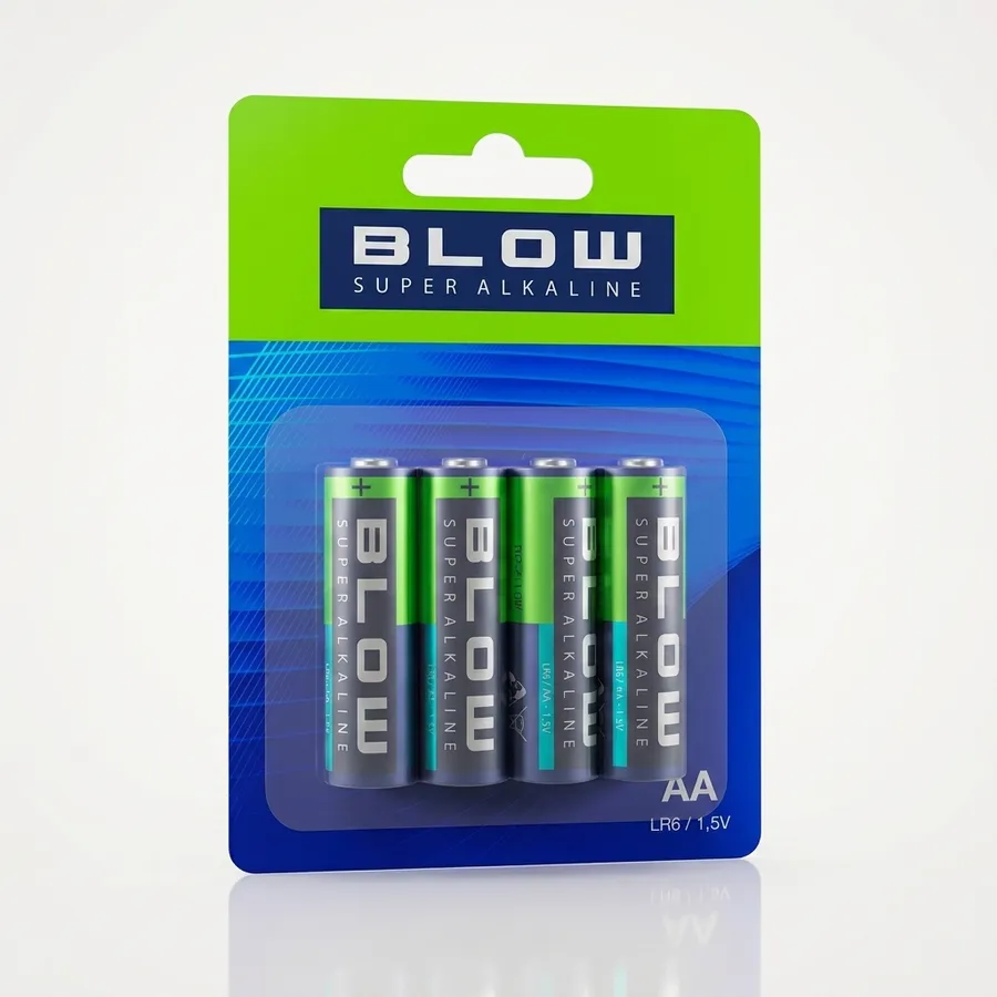 BLOW SUPER ALKALINE AA LR6 Bateria alkaliczna 1.5V, blister 4 sztuki, do aparatów, zabawek, pilotów BLOW SUPER ALKALINE AA LR6 Bateria alkaliczna 1.5V, blister 4 sztuki, do aparatów, zabawek, pilotów