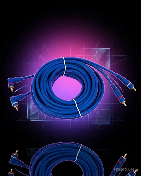 Przyłącze audio 2xRCA 6mm 5m, pozłacane, proste/kątowe, ze sterowaniem do instalacji samochodowych Przyłącze audio 2xRCA 6mm 5m, pozłacane, proste/kątowe, ze sterowaniem do instalacji samochodowych