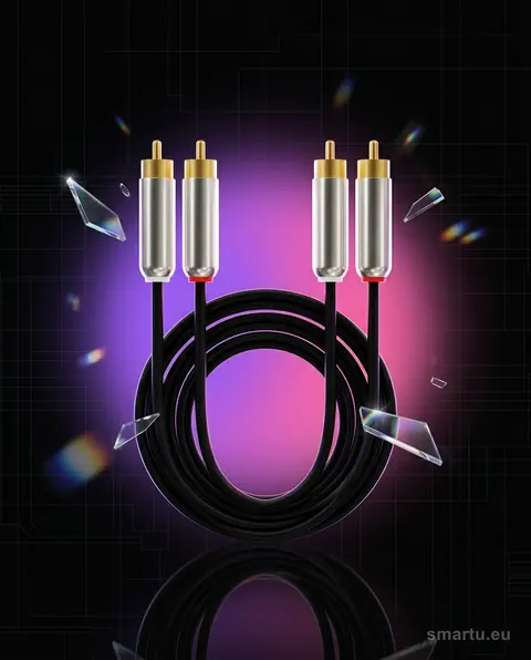 Przyłącze 2xRCA METAL 1,5m kabel audio-wideo miedziany z metalowymi złączami Przyłącze 2xRCA METAL 1,5m kabel audio-wideo miedziany z metalowymi złączami