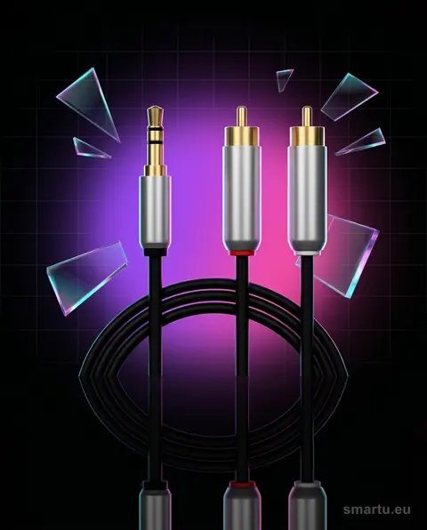 Przyłącze Jack 3,5 stereo na RCA 5m wtyki metalowe ekran miedziany Przyłącze Jack 3,5 stereo na RCA 5m wtyki metalowe ekran miedziany