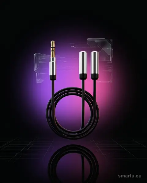 Przedłużacz Jack 3,5mm 5m stereo prosty HQ złącza metalowe Przedłużacz Jack 3,5mm 5m stereo prosty HQ złącza metalowe
