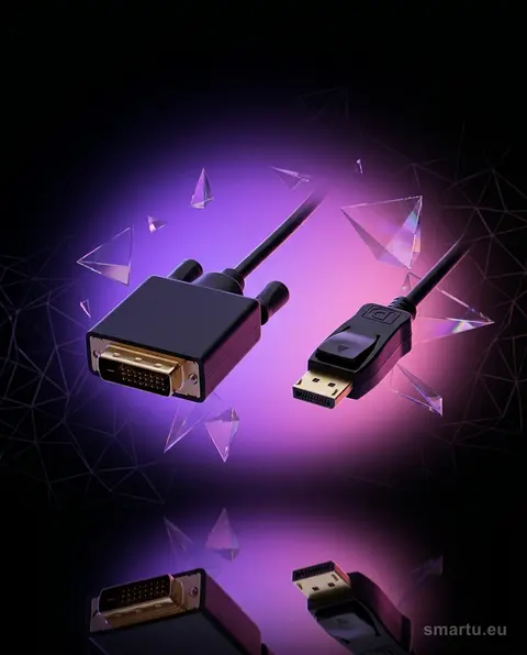 Przyłącze DisplayPort-DVI 1,8m pozłacane końcówki HD 1080p 3D Przyłącze DisplayPort-DVI 1,8m pozłacane końcówki HD 1080p 3D