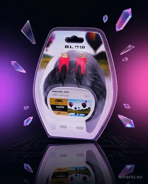 Przyłącze HDMI-HDMI RED 4K 1,5m proste złocone wtyki HDMI 2.0 Przyłącze HDMI-HDMI RED 4K 1,5m proste złocone wtyki HDMI 2.0
