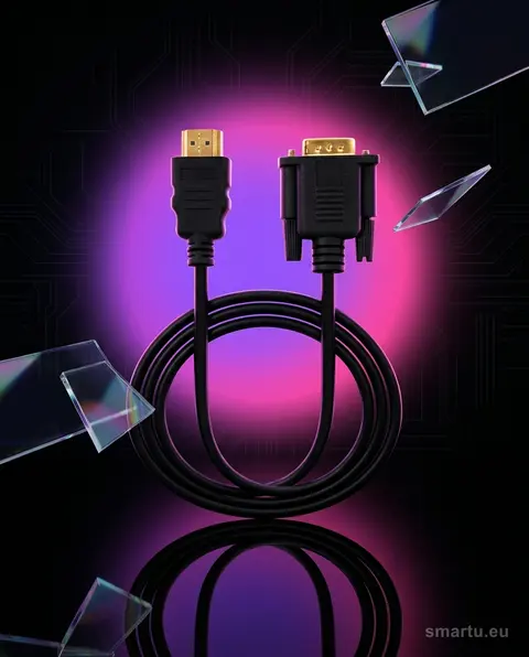 Przyłącze HDMI-VGA 2m kabel adapter do monitora D-SUB Przyłącze HDMI-VGA 2m kabel adapter do monitora D-SUB