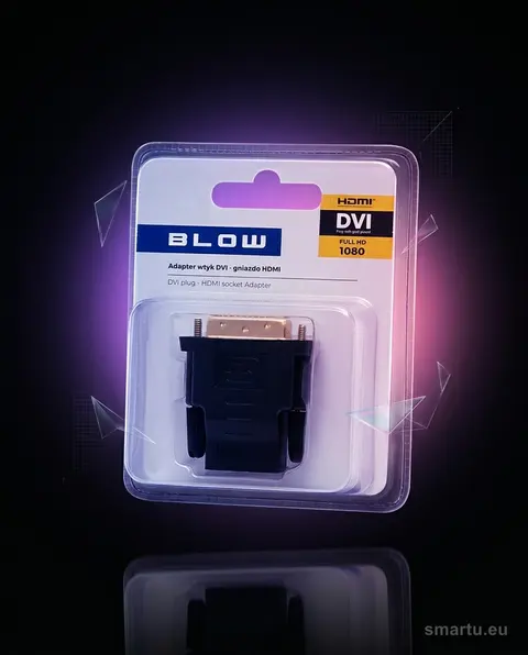 Adapter DVI-M do HDMI-F, dwukierunkowy, Full HD 1080p, pozłacane końcówki, stabilne mocowanie śrubami Adapter DVI-M do HDMI-F, dwukierunkowy, Full HD 1080p, pozłacane końcówki, stabilne mocowanie śrubami