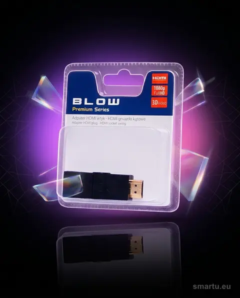 Przejście HDMI kątowe wtyk-gniazdo Smart.eu, Adapter kątowy do kabli HDMI, 90 stopni Przejście HDMI kątowe wtyk-gniazdo Smart.eu, Adapter kątowy do kabli HDMI, 90 stopni