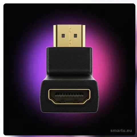 Przejście HDMI kątowe boczne wtyk-gniazdo, adapter 90 stopni do telewizora, monitora, projektora Przejście HDMI kątowe boczne wtyk-gniazdo, adapter 90 stopni do telewizora, monitora, projektora