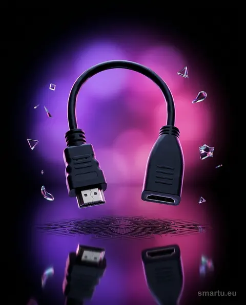 Przejście HDMI gniazdo-wtyk 0,2m standard 1.4/2.0 do 4K Przejście HDMI gniazdo-wtyk 0,2m standard 1.4/2.0 do 4K