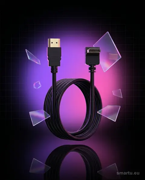 Przyłącze HDMI-HDMI CLASSIC kątowe 1,5m złocone wtyki Przyłącze HDMI-HDMI CLASSIC kątowe 1,5m złocone wtyki