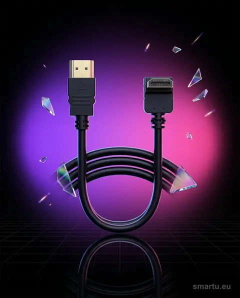 Przyłącze HDMI-HDMI kątowe 5m CLASSIC złocone wtyki Przyłącze HDMI-HDMI kątowe 5m CLASSIC złocone wtyki