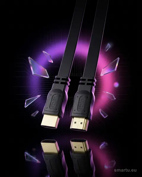 Przyłącze HDMI-HDMI CLASSIC płaskie 5m, złocone wtyki, wysoka jakość Przyłącze HDMI-HDMI CLASSIC płaskie 5m, złocone wtyki, wysoka jakość