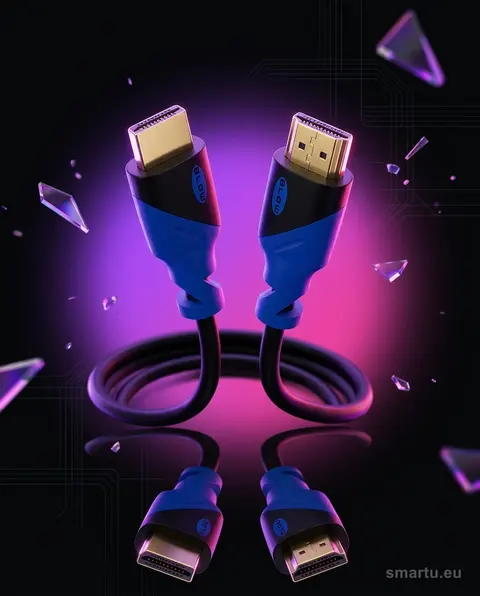 Przyłącze HDMI-HDMI 1,5m 4K 60Hz seria BLUE wtyki złocone Przyłącze HDMI-HDMI 1,5m 4K 60Hz seria BLUE wtyki złocone