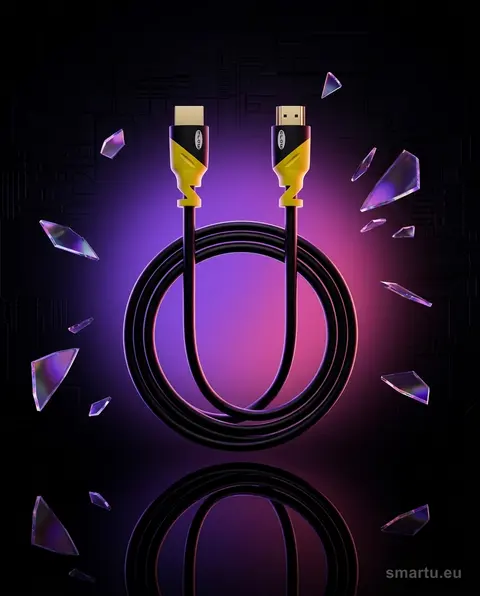 Przyłącze HDMI-HDMI 5m YELLOW 4K, kabel proste złocone wtyki Przyłącze HDMI-HDMI 5m YELLOW 4K, kabel proste złocone wtyki