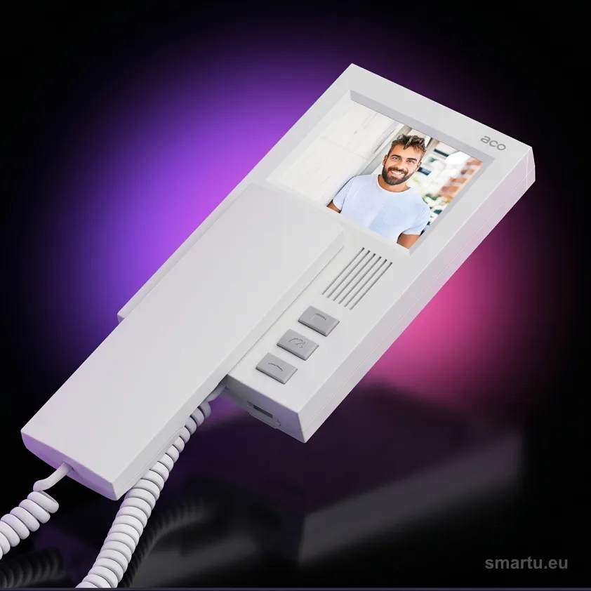 ACO INS-MPR 4 cale monitor INSPIRO kolorowy LCD ze słuchawką biały widok z przodu ACO INS-MPR 4 cale monitor INSPIRO kolorowy LCD ze słuchawką biały widok z przodu
