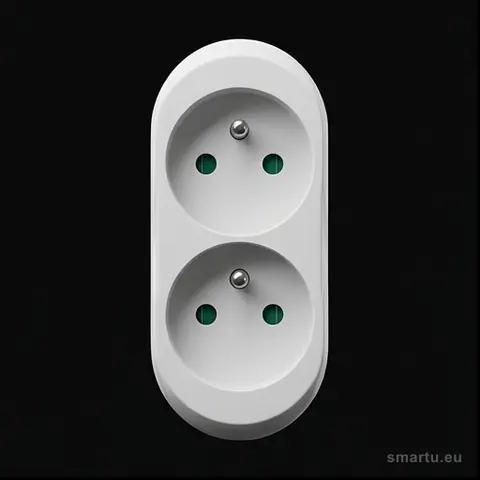 Plastrol GN-270 Gniazdo podwójne z uziemieniem, białe, 16A/250V, do przedłużaczy Plastrol GN-270 Gniazdo podwójne z uziemieniem, białe, 16A/250V, do przedłużaczy