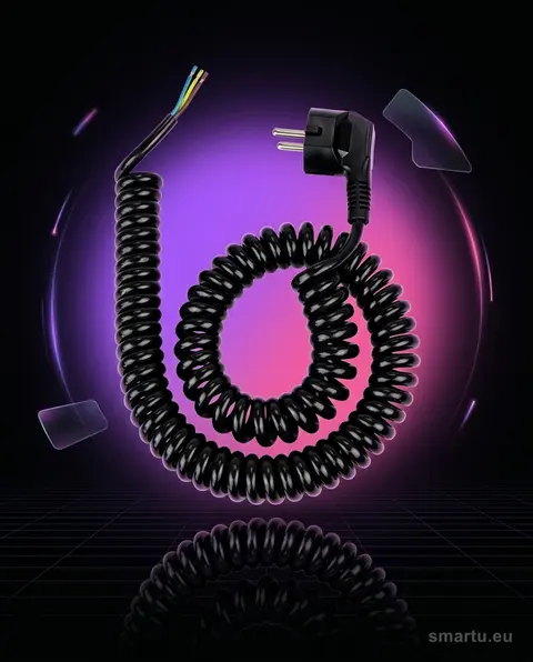 Przyłącze spiralne S-3 3m 3×1,5 mm 250V kabel do elektronarzędzi Przyłącze spiralne S-3 3m 3×1,5 mm 250V kabel do elektronarzędzi