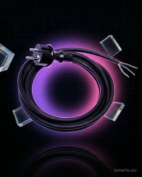 Przyłącze S-3 5m 3×1 do elektronarzędzi guma, wtyczka Schuko, uziemienie Przyłącze S-3 5m 3×1 do elektronarzędzi guma, wtyczka Schuko, uziemienie