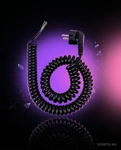 Przyłącze spiralne S-3 5m 3×1,5 mm 250V do elektronarzędzi, kabel oporny na warunki atmosferyczne Przyłącze spiralne S-3 5m 3×1,5 mm 250V do elektronarzędzi, kabel oporny na warunki atmosferyczne