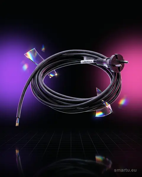 Przyłącze S-8 5,0m 2×1 gumowe do elektronarzędzi wtyczka prosta Przyłącze S-8 5,0m 2×1 gumowe do elektronarzędzi wtyczka prosta