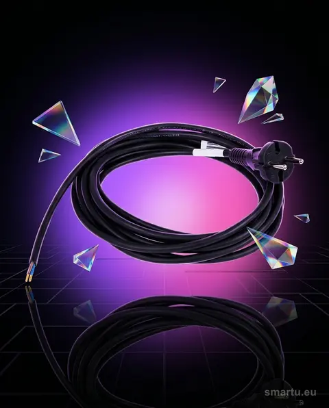 Przyłącze S-8 3,0m 2×1,5 do elektronarzędzi gumowe, wtyczka prosta Przyłącze S-8 3,0m 2×1,5 do elektronarzędzi gumowe, wtyczka prosta