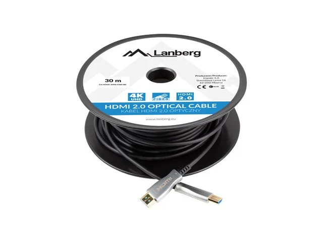 Kabel Lanberg HDMI M/M v2.0 CA-HDMI-20FB-0300-BK 30m czarny — zdjęcie producenta