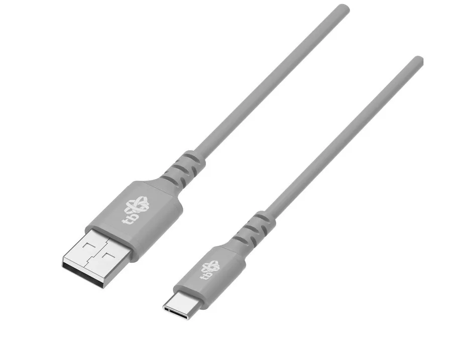 Kabel TB USB-USB C 1m silikonowy szary Quick Charge — zdjęcie producenta