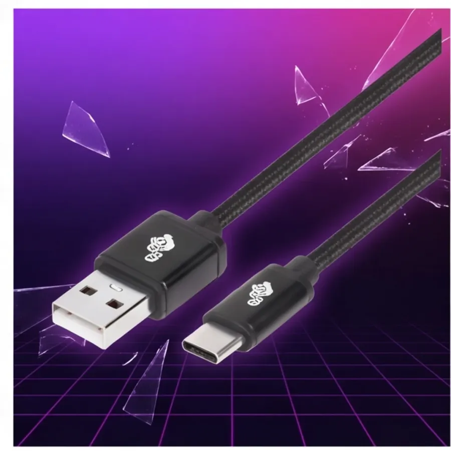 Kabel TB USB-USB C 1.5m czarny sznurek — zdjęcie główne, smartu.eu