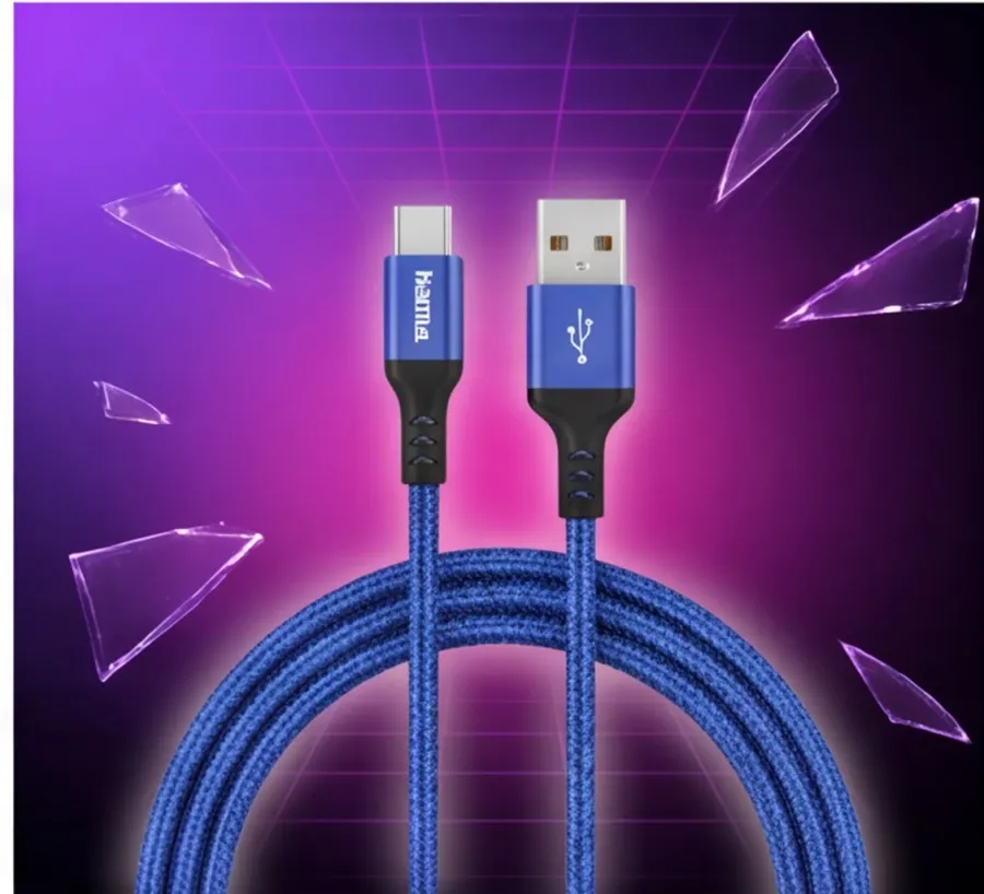 Kabel Tracer USB 2.0 Type-C A męski - C męski 1,0m czarno-niebieski — zdjęcie główne, smartu.eu