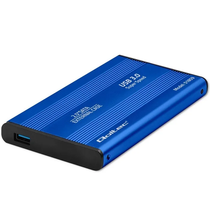 Obudowa Qoltec na dysk HDD/SSD 2.5 cala SATA3 | USB 3.0 | Niebieska — zdjęcie producenta