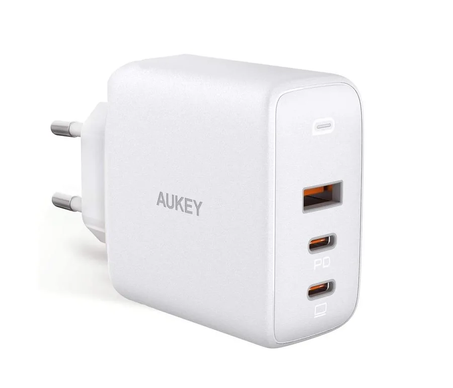 AUKEY PA-B6S White Omnia Mix GaN ładowarka sieciowa 3xUSB (2xUSB C+1xUSB A) 90W — zdjęcie producenta