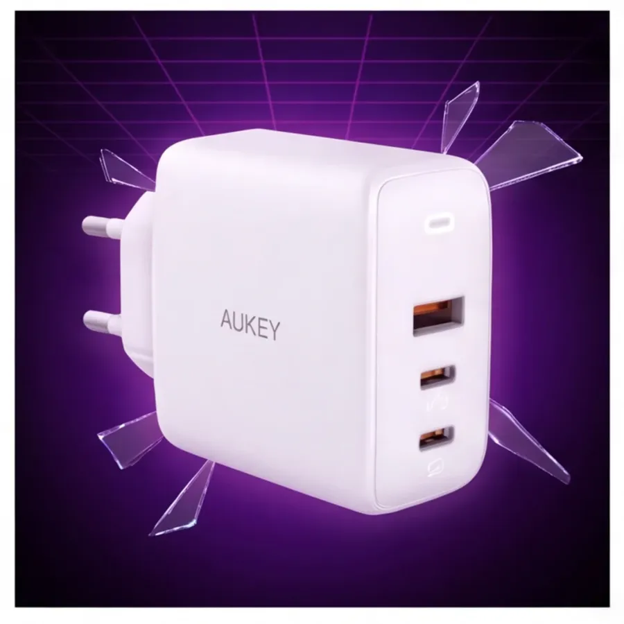 AUKEY PA-B6S White Omnia Mix GaN ładowarka sieciowa 3xUSB (2xUSB C+1xUSB A) 90W — zdjęcie główne, smartu.eu