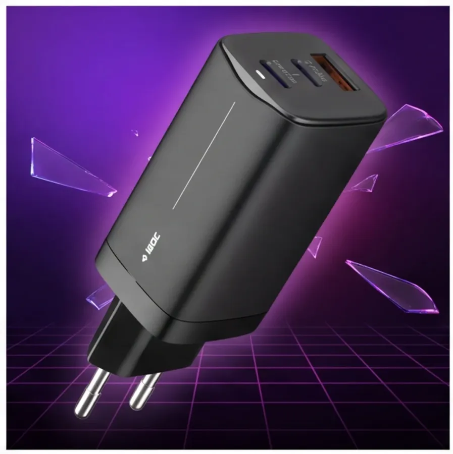 Ładowarka iBOX sieciowa ILUC65B czarna GaN 65W USB -C — zdjęcie główne, smartu.eu