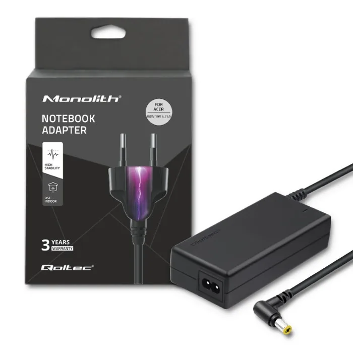 Zasilacz Qoltec do Acer 90W | 19V | 4.74A | 5.5*1.7 — zdjęcie producenta