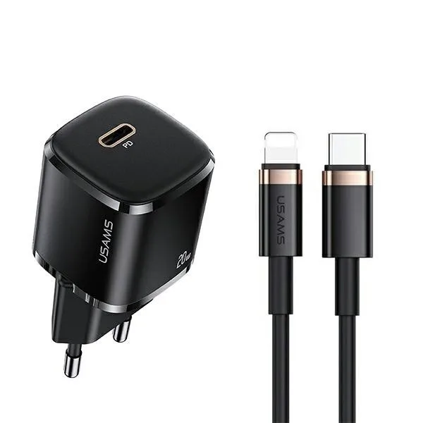 Ładowarka USAMS sieciowa 1xUSB-C T36 20W + kabel Lightning PD3.0 Fast Charging — zdjęcie producenta