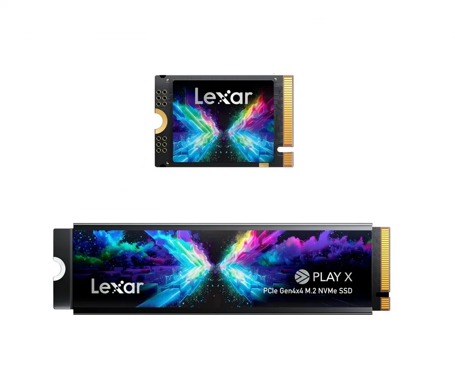 Dysk Lexar SSD PLAY X 1TB PCIe4 2230 7400/6400MB/s adapter do 2280 — zdjęcie producenta Dysk Lexar SSD PLAY X 1TB PCIe4 2230 7400/6400MB/s adapter do 2280 — zdjęcie producenta
