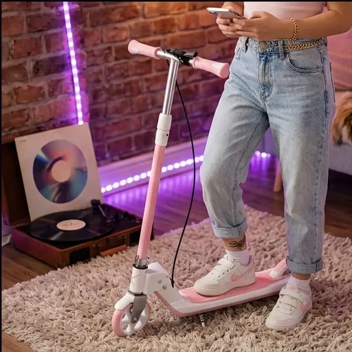 Antypoślizgowy podest różowej hulajnogi Trike Fix dla dzieci Antypoślizgowy podest różowej hulajnogi Trike Fix dla dzieci