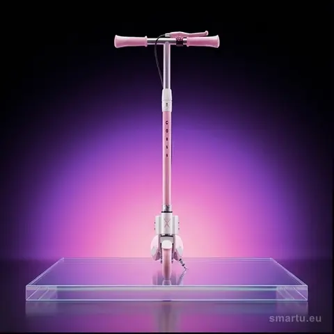 Hulajnoga dziecięca Trike Fix dwukołowa LED składana różowa, świecące koła, 5 poziomów regulacji, podwójne hamulce Hulajnoga dziecięca Trike Fix dwukołowa LED składana różowa, świecące koła, 5 poziomów regulacji, podwójne hamulce