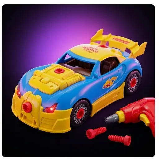 Auto sportowe 2w1 w wersji kabriolet z odkrytym dachem, kolor niebieski, zabawka dla dzieci 3+ Auto sportowe 2w1 w wersji kabriolet z odkrytym dachem, kolor niebieski, zabawka dla dzieci 3+