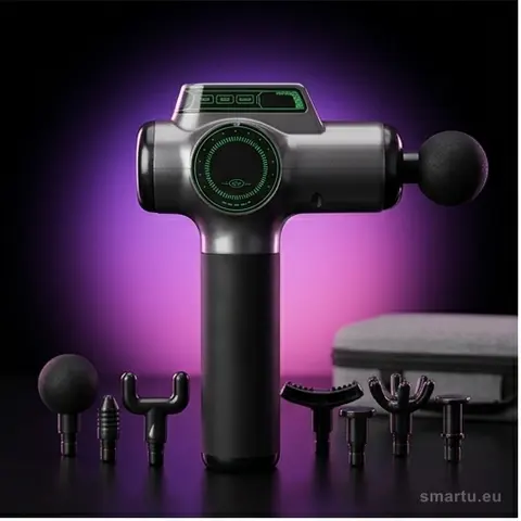 Pistolet do masażu 8w1 z wyświetlaczem LED, 8 końcówek, akumulator 1800 mAh, 18 W, etui w zestawie Pistolet do masażu 8w1 z wyświetlaczem LED, 8 końcówek, akumulator 1800 mAh, 18 W, etui w zestawie
