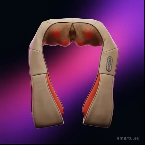 Masażer Shiatsu kołnierz rozgrzewający do szyi karku pleców 2×8 głowic 24W KX4622