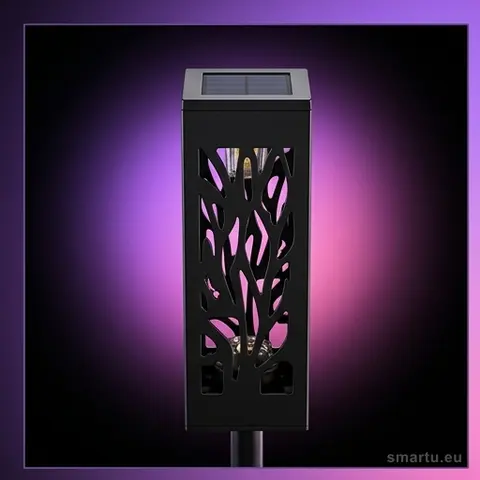 Solarne latarenki ogrodowe ażurowe LED zestaw 4 szt. wbijane czujnik zmierzchu IP44 400mAh ciepłe światło Solarne latarenki ogrodowe ażurowe LED zestaw 4 szt. wbijane czujnik zmierzchu IP44 400mAh ciepłe światło