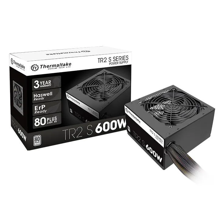 Zasilacz Thermaltake TR2 S Black 600W (80+ 230V EU, 2xPEG, 120mm, Single Rail) — zdjęcie producenta