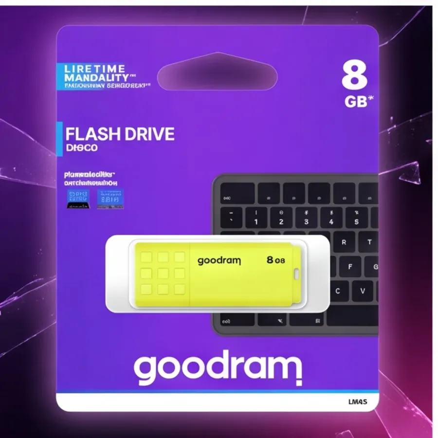 Pendrive GOODRAM UME2 8GB USB 2.0 żółty — zdjęcie główne, smartu.eu