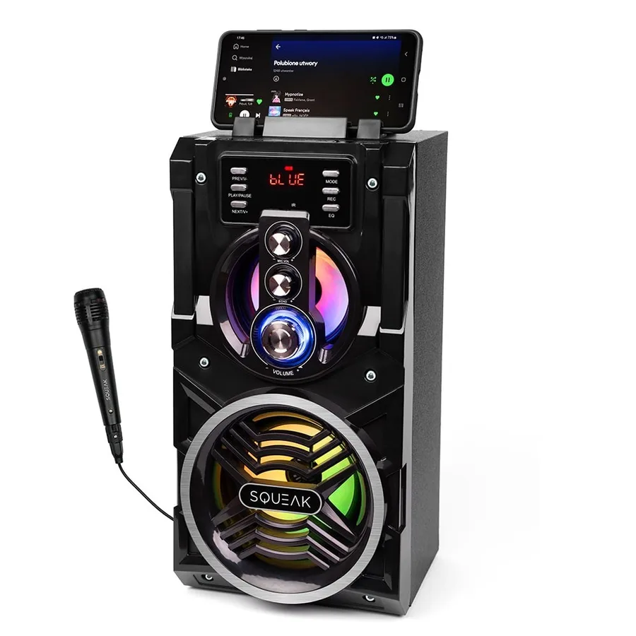 Głośnik SQUEAK Bluetooth 5.1 z karaoke 20W SQ1000 Beatboxer — zdjęcie producenta Głośnik SQUEAK Bluetooth 5.1 z karaoke 20W SQ1000 Beatboxer — zdjęcie producenta