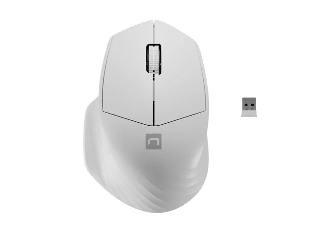 Mysz Natec bezprzewodowa Siskin 2 1600 DPI Bluetooth 5.0 + 2.4GHz, biała — zdjęcie producenta