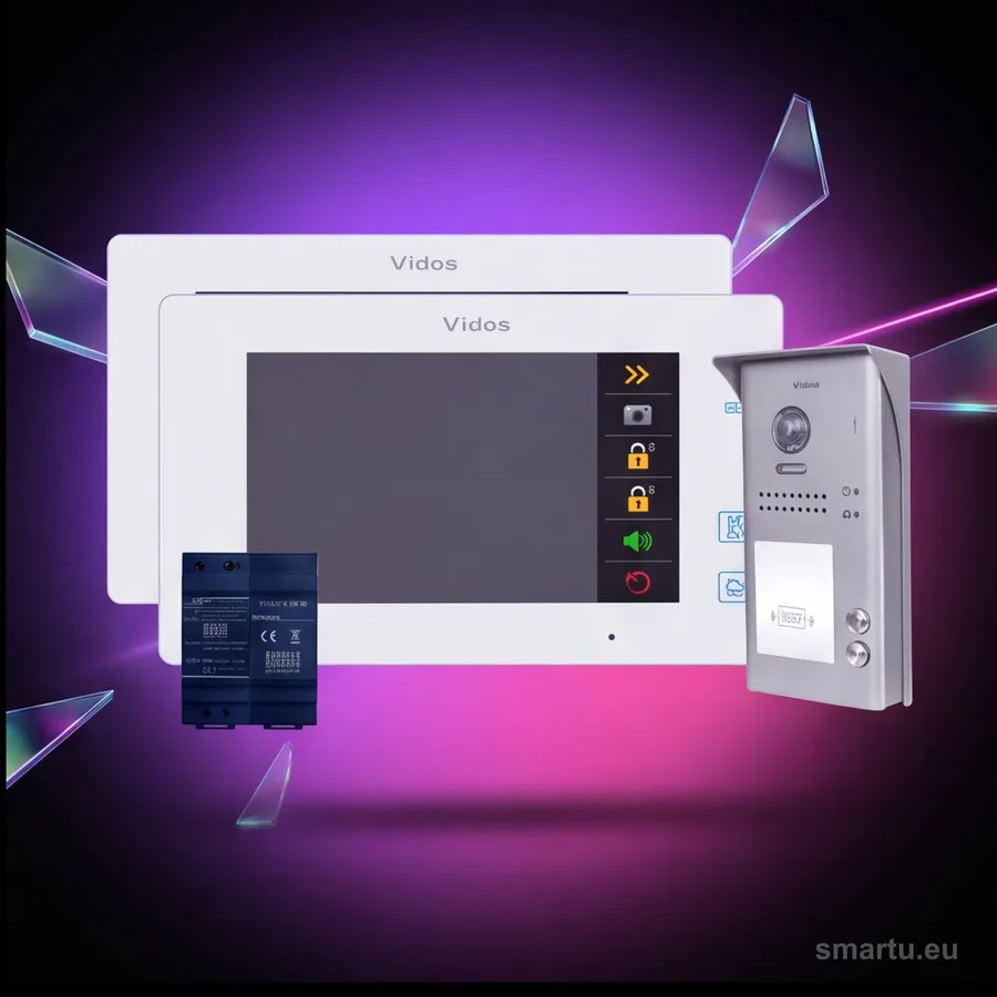 VIDOS DUO 2-rodzinny wideodomofon 2x M1021W-2 S1102A, zestaw z panelem RFID i zasilaczem VIDOS DUO 2-rodzinny wideodomofon 2x M1021W-2 S1102A, zestaw z panelem RFID i zasilaczem