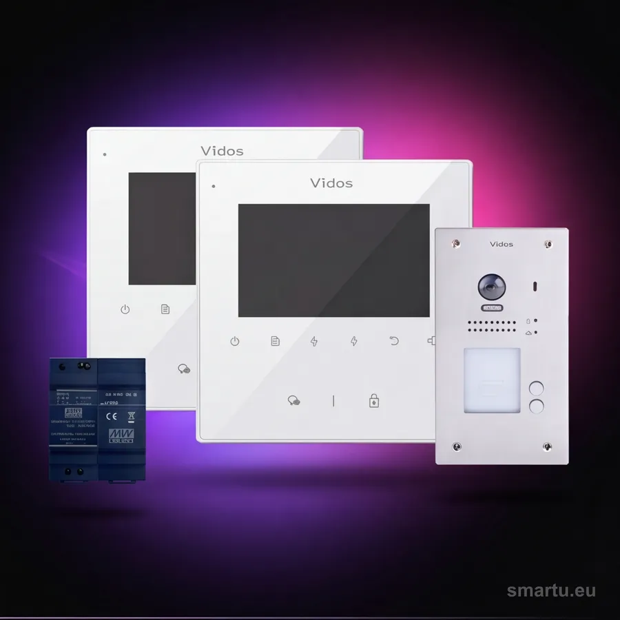 Wideodomofon 2-rodzinny VIDOS DUO zestaw 2x M1022W i panel S1202A Wideodomofon 2-rodzinny VIDOS DUO zestaw 2x M1022W i panel S1202A