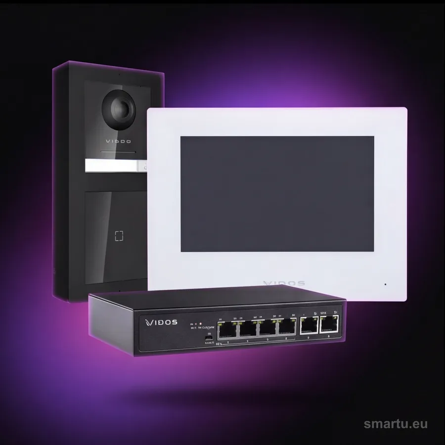 Wideodomofon IP VIDOS ONE X161 M2010W zestaw stacja natynkowa RFID monitor biały 7 cali Wideodomofon IP VIDOS ONE X161 M2010W zestaw stacja natynkowa RFID monitor biały 7 cali